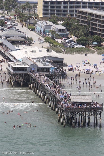 Catching the action durng the Space Coast Grand Prix from the Cocoa Beach Pier. © Rodrick Cox